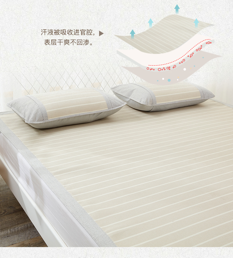 Dream sạch ramie băng lụa mat 1,8m giường 1,5 mat mat gấp mùa hè mat đôi điều hòa không khí ghế mềm - Thảm mùa hè chiếu trúc điều hòa