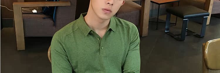 Áo thun dệt kim nam tay dài mùa xuân và mùa hè Cotton Áo sơ mi cộc tay áo có cổ