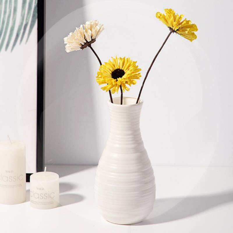 Anti-fall Modern Home Home White Plastic Vase Decorations Style Fields Garden Living Room Swing Piece Korean Fashion