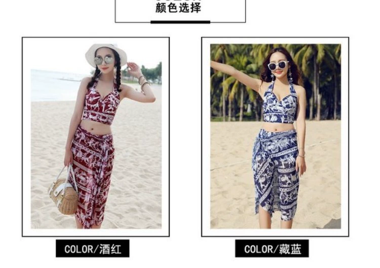 Jin Geer cặp đôi áo tắm nữ bikini ba mảnh thép tấm thu thập Pingjiao bãi biển cặp đôi kỳ nghỉ áo tắm - Vài đồ bơi