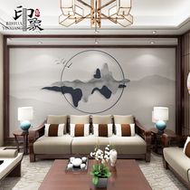  Living room TV background wall paper Chinese freehand landscape mural atmospheric wallpaper 3d film and television wall seamless wall cloth