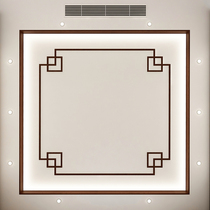  New Chinese ceiling ceiling modeling flat solid wood lines Flat background wall border decorative strip hollow pressing edge line