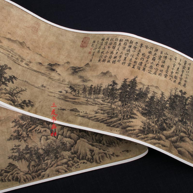 Song Dynasty Ancient Painting Mountain Water Roll Core of Jiangxi Lin Yuji Guo Painting Copy of Antiquity and Antiquity Copy of Antiquity Decoration