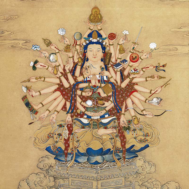 The Qingdai Country Paintings of the Buddha Ding View Peng Baoxiang Guanyin Tuguanyu Authentic Replica Imitation Antique Painting Core to admire the decoration