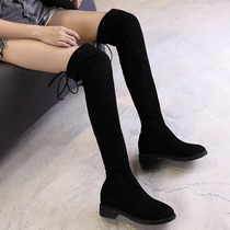 2021 spring autumn new Korean version over knee long cylinder boot female over knee high heel and velvety elastic 100 hitch slim long boot