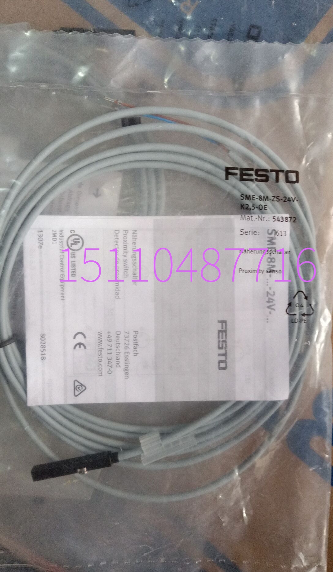 FESTO FESTO FESTO SME-8M-ZS-24V-K-2 5-OE Magnetic Switch 543872 Spot