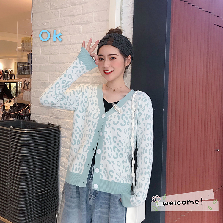 VK旗艦店 韓國學院風豹紋清新單品外套