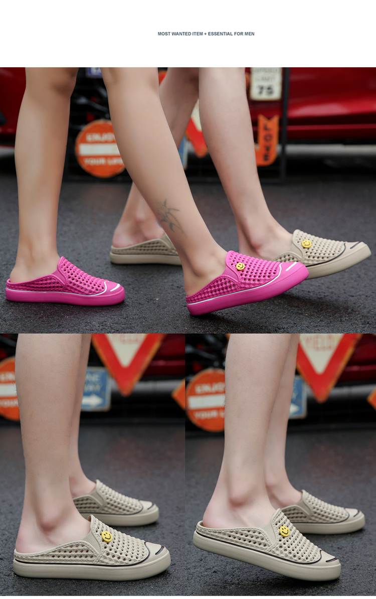 Summer Baotou một nửa dép nam Hàn Quốc dép đi trong nhà mùa hè - Dép sandal nam