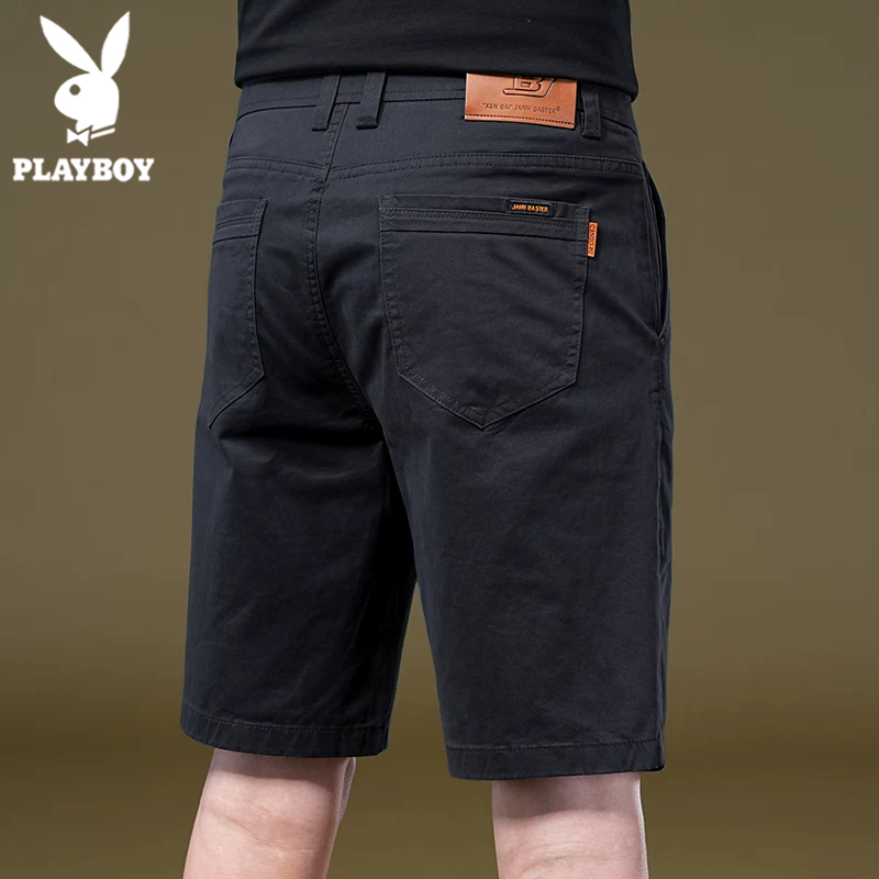 Playboy High-End Thin Casual Shorts for Men, 2026 Summer New Elastic Comfortable Mid-Length Shorts