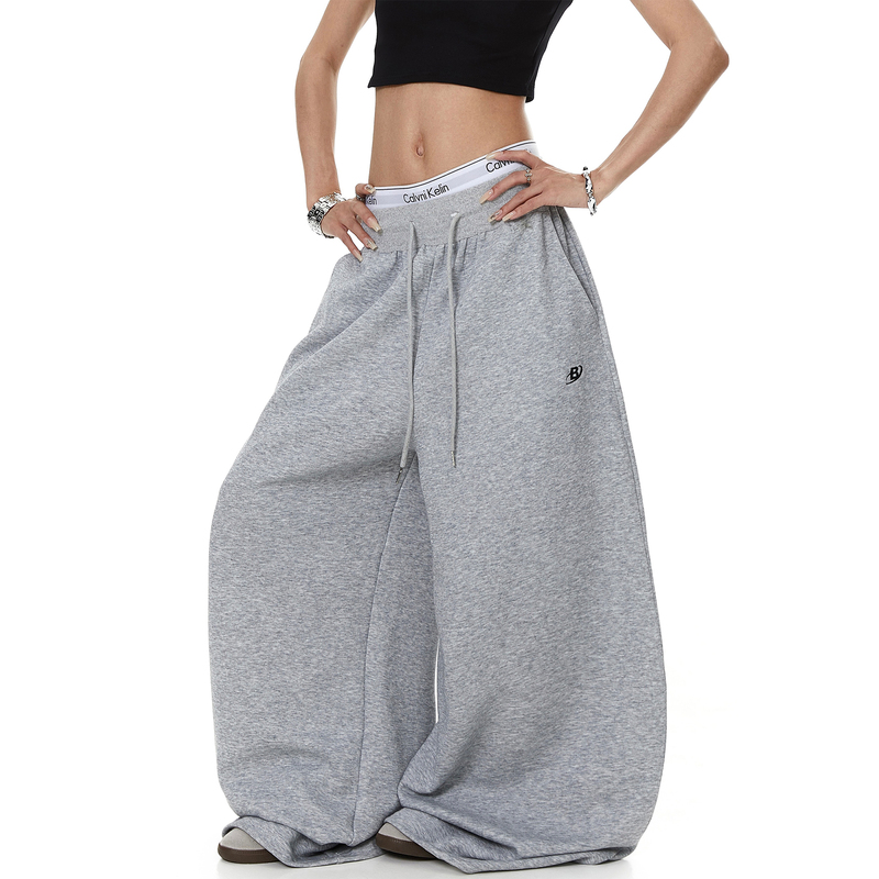 Blacklists American Basic Style Embroidered Drawstring Casual Straight-Leg Sweatpants for Men and Women, Jazz Dance Sports Wide-Leg Pants Blacklists American Basic Style Embroidered Drawstring Casual Straight-Leg Sweatpants for Men and Women, Jazz Dance Sports Wide-Leg Pants