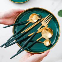 Western food tableware couple three-piece household steak knife and fork 304 stainless steel knife fork spoon chopsticks Net red set ins Wind