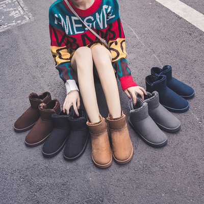 加绒加厚雪地靴情侣款网红靴