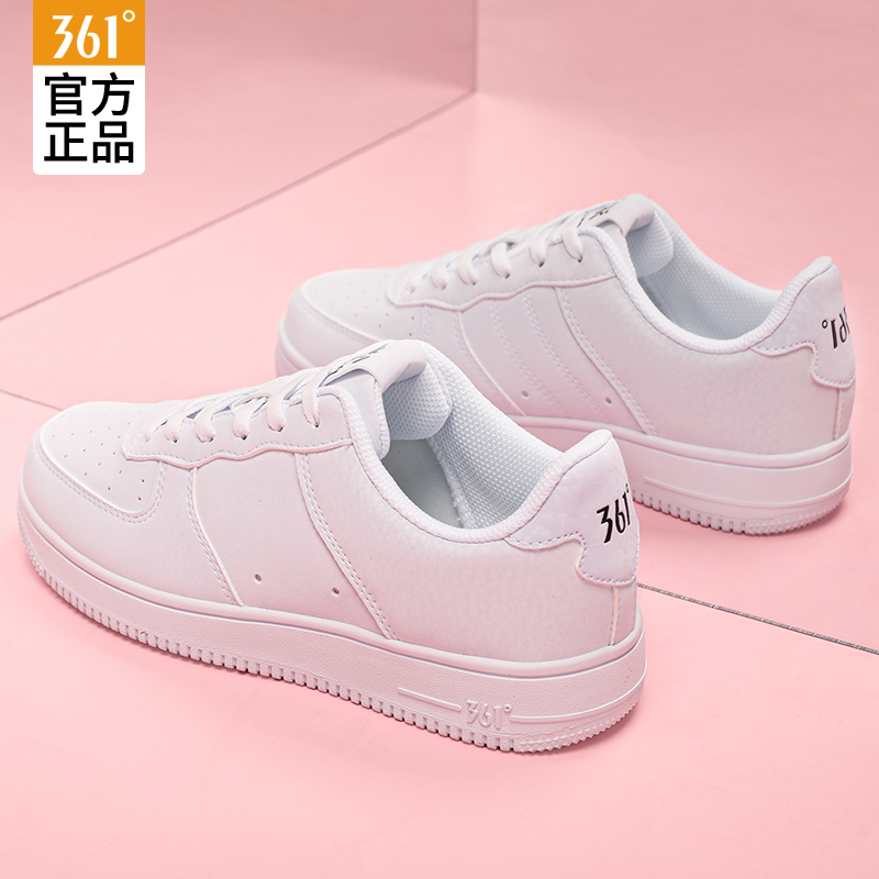 361 board shoes women's sports shoes 2021 new autumn and winter white shoes 361 degree leather casual shoes air force one women's shoes