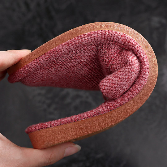 Winter cotton slippers Beauty salon slippers breathable thin spring and autumn four seasons for men and women home fabric slippers for guests anti-slip