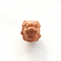 Zodiac Pig cartoon cute Q version of Dragon grain peach carving pure handmade boutique baby adult life accessories