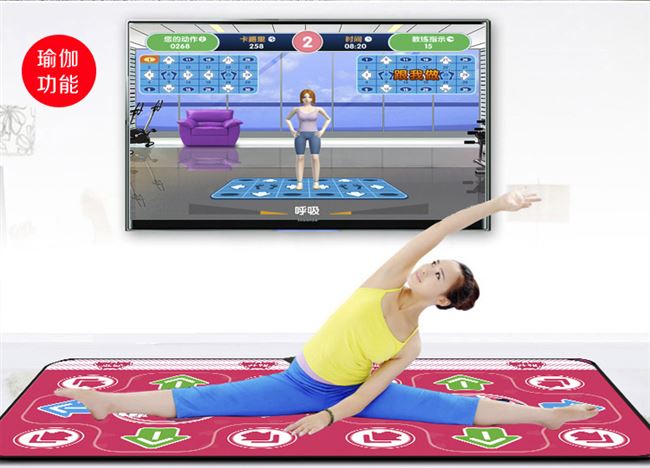 Thảm nhảy dạ quang dày không dây Wubawang đôi TV đơn máy tính máy tính bảng điều khiển trò chơi somatosensory độ nét cao sử dụng kép - Dance pad