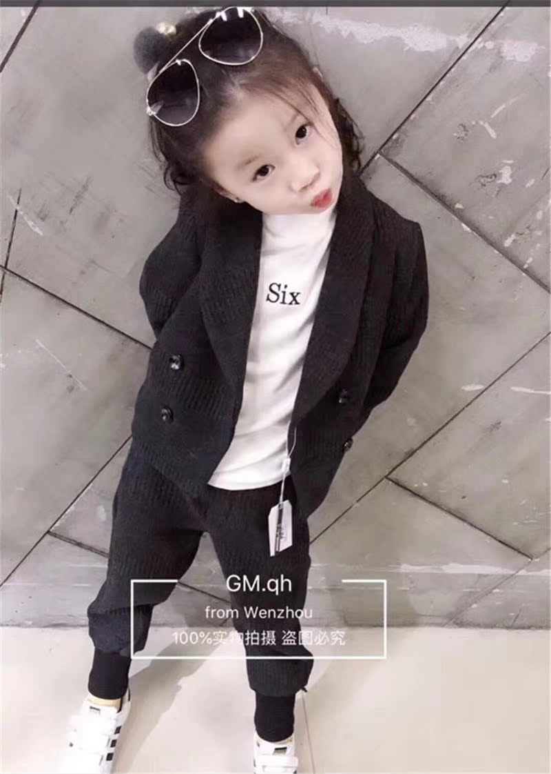 GMQH Childrens Giải trí trọn gói 2019 mới trẻ em Hàn Quốc phiên bản Handsome Hai mảnh Set Medium trẻ em mùa thu / mùa đông Tide.