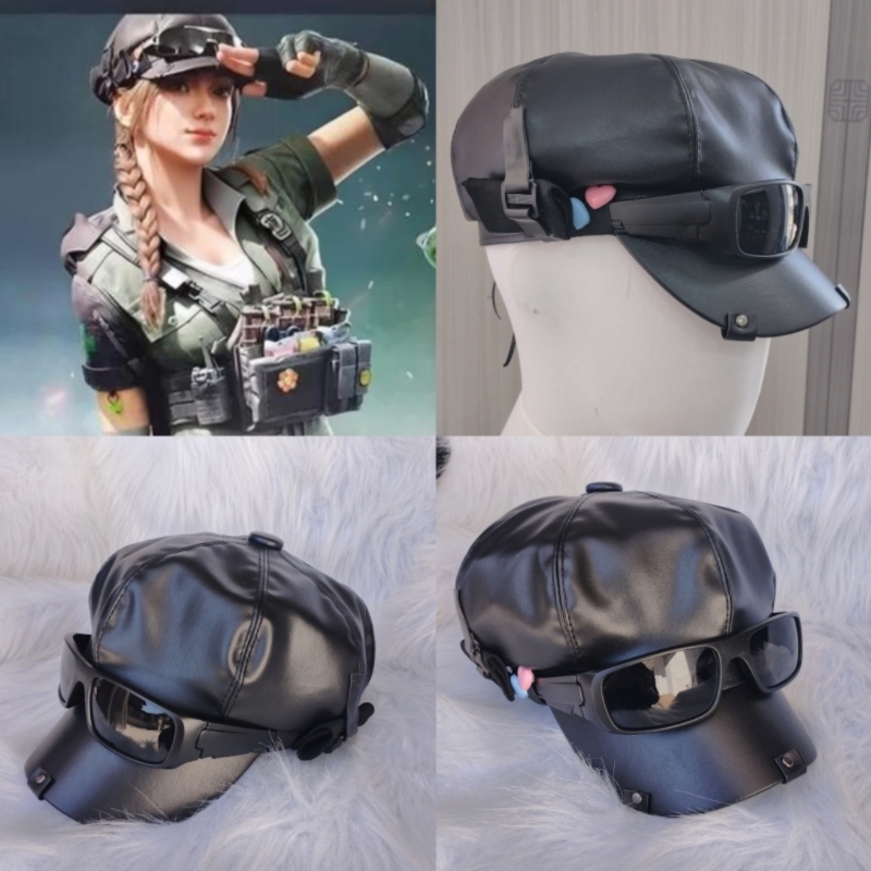 Operation Delta Butterfly Lina Vandermeier Operator Cosplay Hat Leather Sunshade Glasses Hat High Aesthetic Value