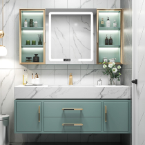 Rock Board Integrated Basin Bath Cabinet Washbasin Cabinet Combination Bathroom Cabinet Washroom Washroom Toilet Wash Terrace Modern Light Lavish