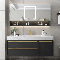  Marble bathroom cabinet Modern light luxury simple sink washbasin cabinet combination small apartment bathroom sink