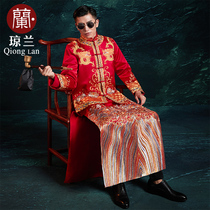 Xiuhe dress groom 2021 new wedding Chinese wedding dress mens wedding suit toast suit jacket dragon and phoenix coat Xiuhe