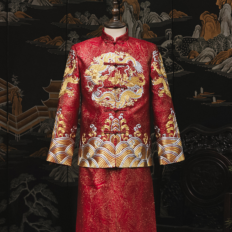 Xiuhe Suit for the Groom 2026 New Style Chinese Wedding Dress, New Tang Suit, Mandarin Jacket, Xiuhe Suit for Men, Ancient Costume, Tang Suit, Wedding Attire