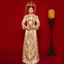 Xiuhe dress bride 2021 new summer thin wedding dress dragon and phoenix coat Chinese wedding dress out of the cabinet Chinese style
