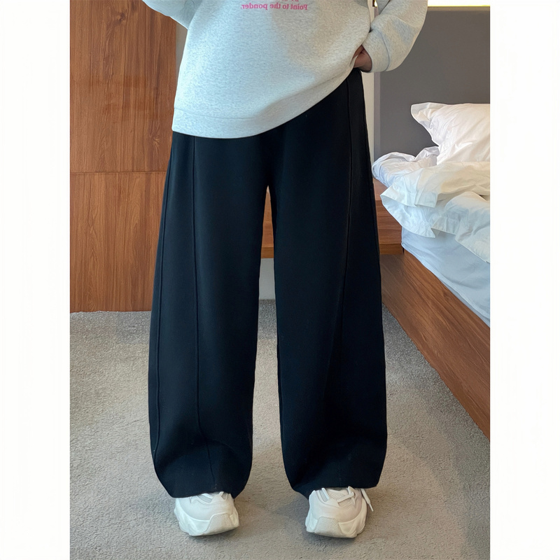 Floral Print Plus-Size Women's Early Spring New Straight-Leg Pants High-Waisted Loose Fashion Wide-Leg Pants for Chubby Women Lazy Style 4330Z