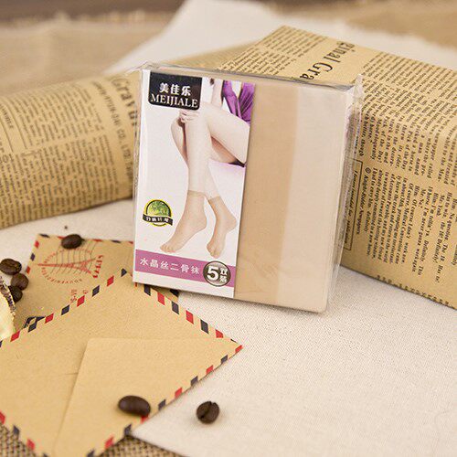 5 double loaded spring and summer women's universal thin section short silk stocking socks women black meat color socks transparent anti-sew short silk stockings new