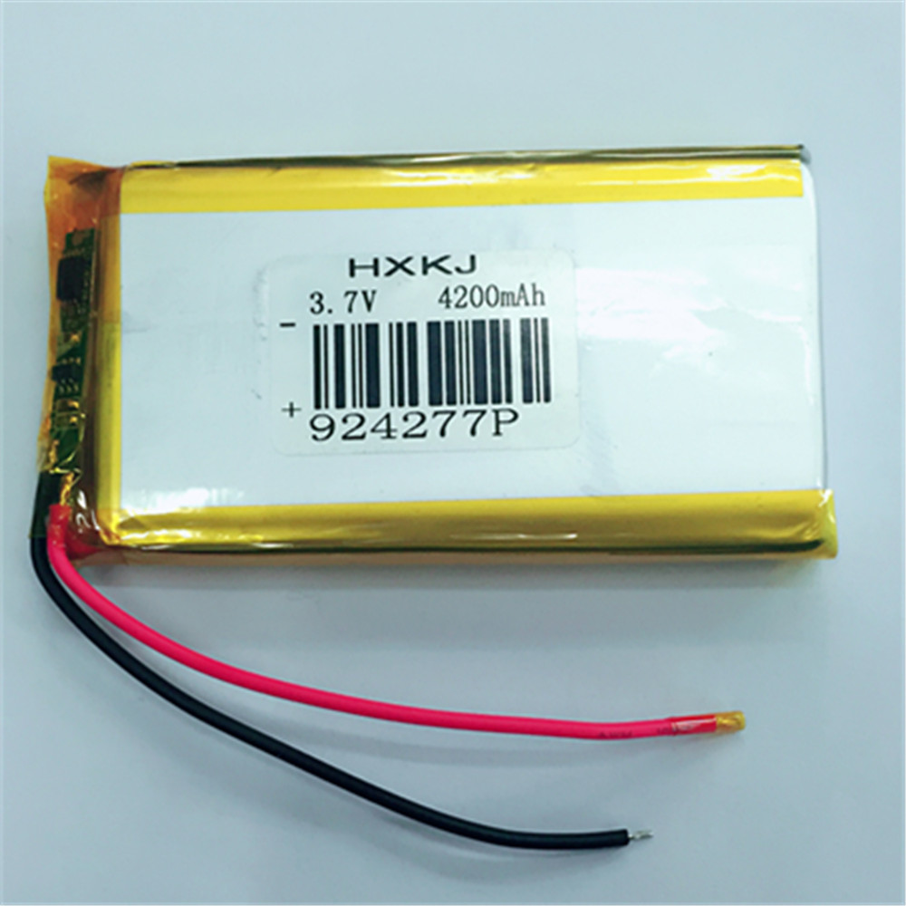 HXKJ 924277 3 7V lithium polymer battery 4200mAh with protective plate with lead wire 