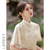 LAREEY style chinois qipao new artistique temperament slim girl senior sense light extravagant et élégant même robe jacquard