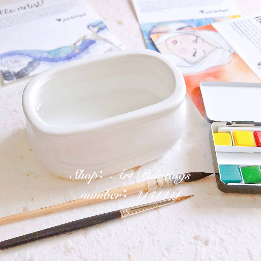 Art Paintings watercolor Chinese painting and other water-based pigments ceramic pen wash pot oval bathtub pen wash