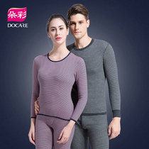 Color underwear counter comfort underwear milk velvet round neck warm underwear thick plus velvet women mens suit