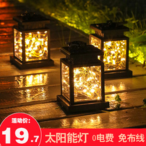 Outdoor Solar Yard Lamp Home American Garden Villa Candle Lamp Festival Able to light vintages Decorative Stars Hang Lights