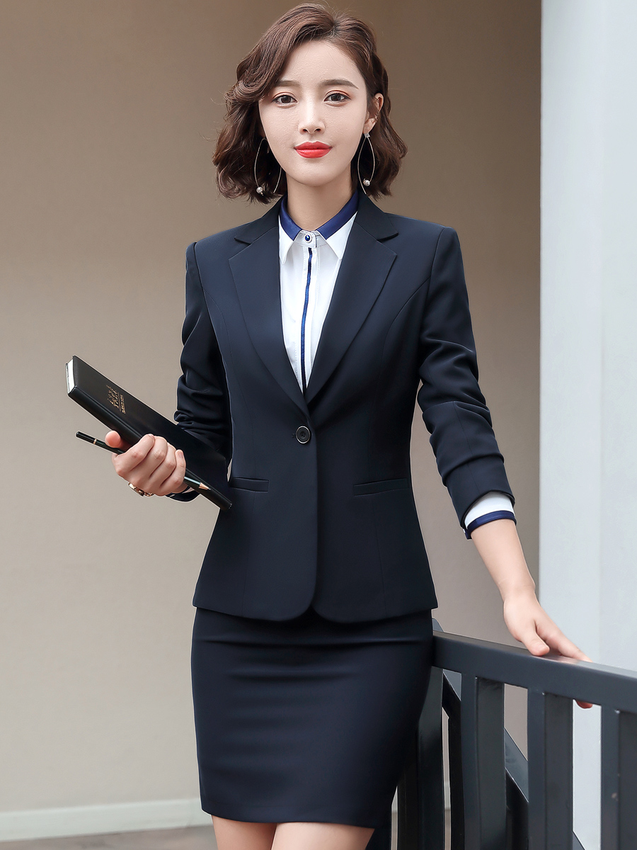 Professional Women Pants Suit 2019 Autumn Winter New small suit Korean version Body Black West Suit Coat Office Temperament