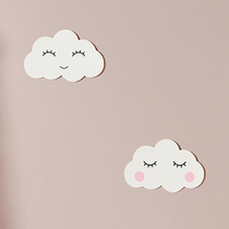 White smiley face cloud eyelash wall stickers kindergarten childrens room bedside wall room decoration three-dimensional wall stickers