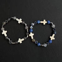 CGYYDS enamel cross personality niche agate gradient bracelet INS style summer trend men's and women's bracelets