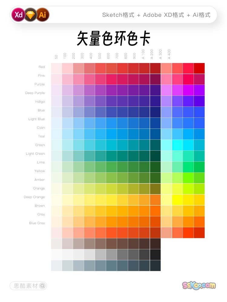 设计师常用CMYK色环色卡配色色版矢量XD文件Sketch模板ai设计素材插图3