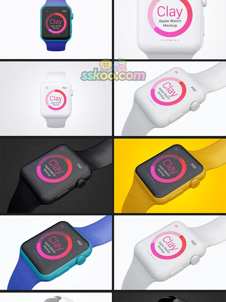 苹果apple watch智能手表UI界面作品展示贴图样机PSD设计模型素材插图13