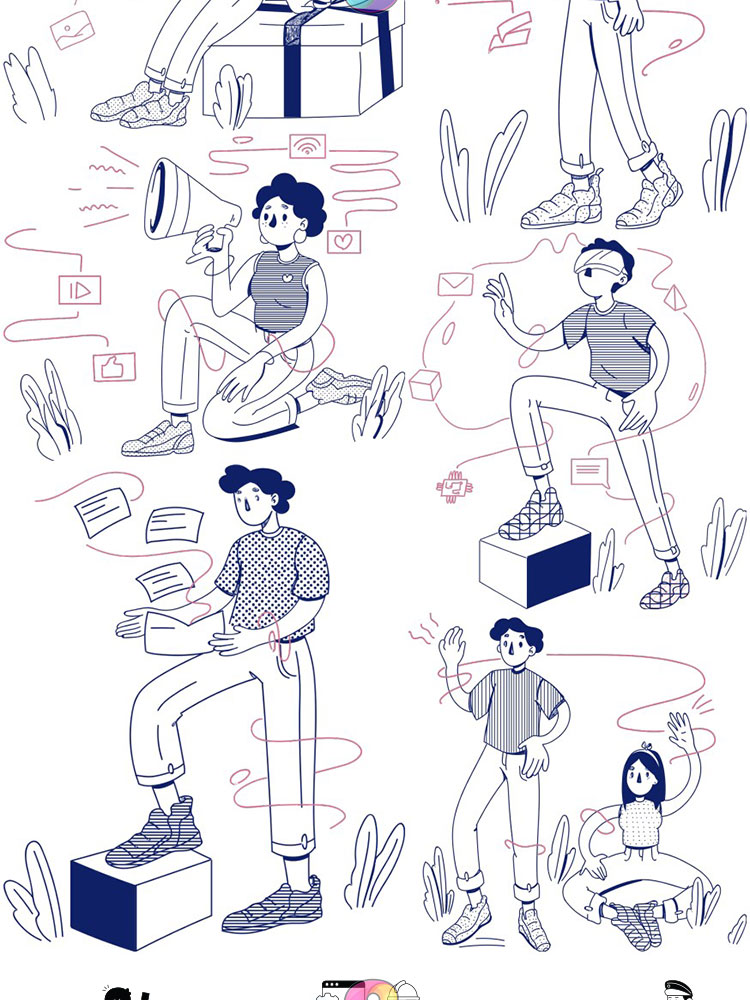 卡通商业线形人物男士女士形象插画绘画AI矢量SVG设计Sketch素材插图7