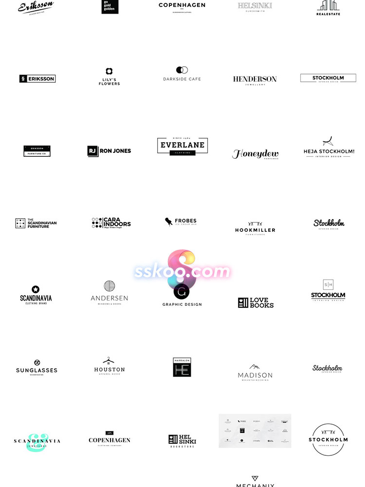 创意简约文字LOGO标志徽标徽章品牌商标VI店标AI矢量PSD设计素材插图3