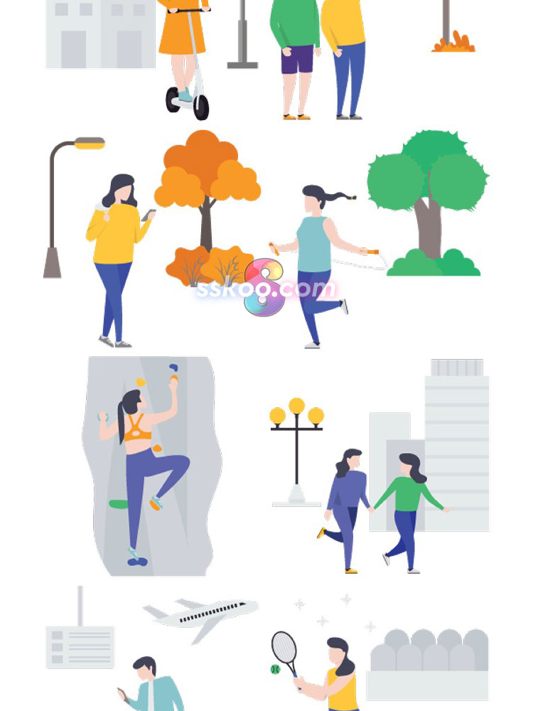 城市健康生活都市职场人物形象插画绘画插图AI矢量SVG设计素材插图16