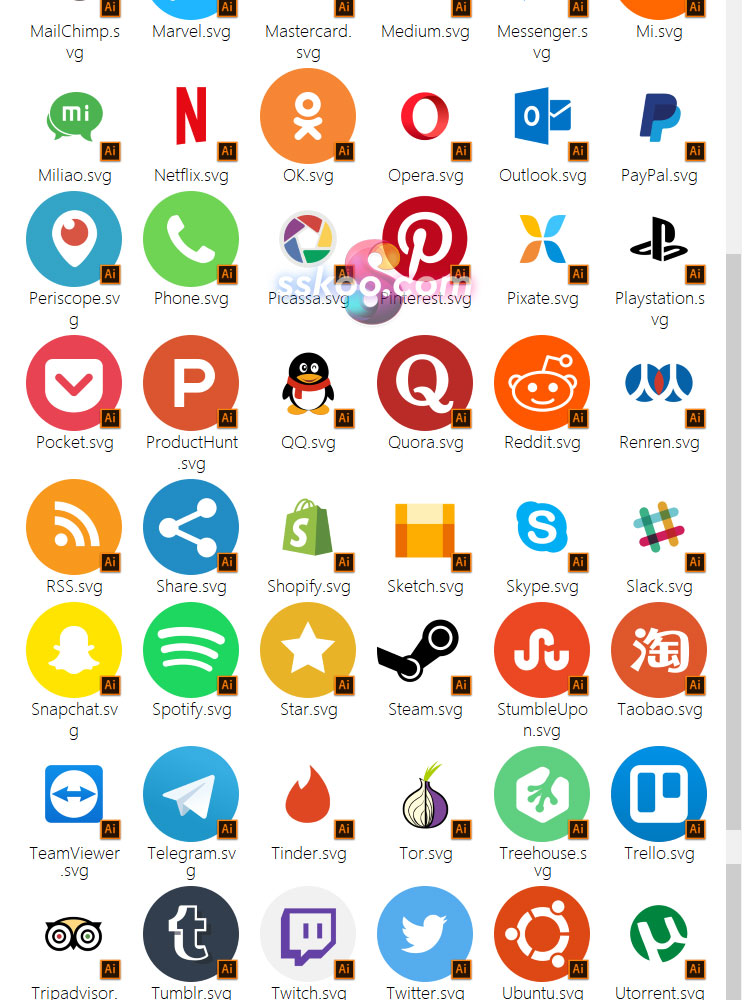 社交互联网公司扁平线形APP软件网页UI图标ICON AI矢量设计素材插图6