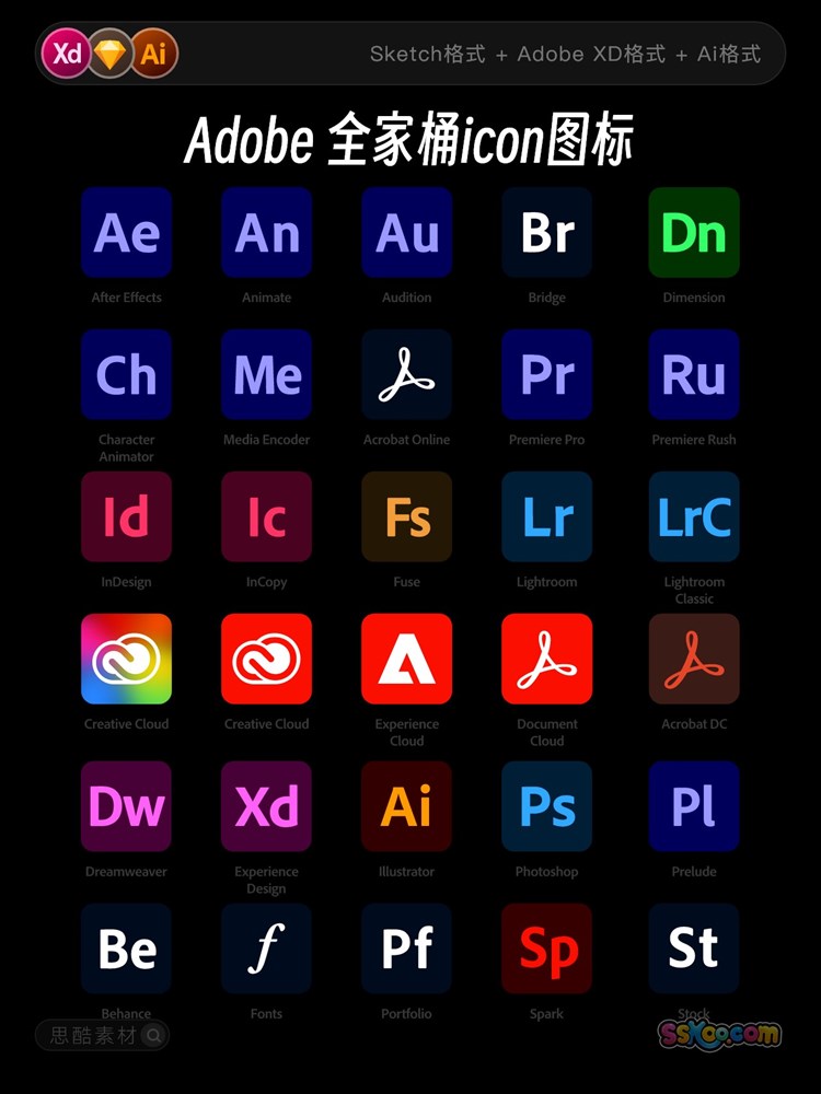 Adobe系列设计软件桌面icon图标矢量XD 源文件Sketch素材ai格式插图4