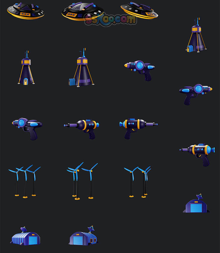 3D立体宇宙飞船空间站太空车宇航员太空地球星球PNG免扣图片素材插图9