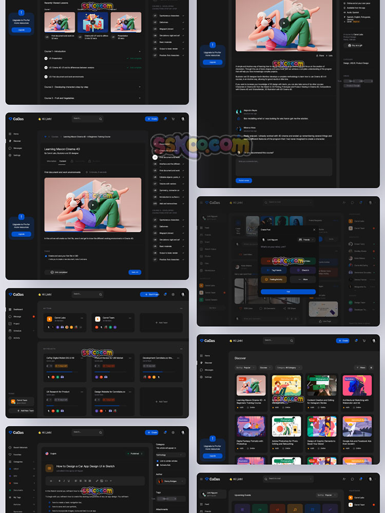 精美高端国外整套黑色后台管理组件网页UI界面模板Sketch素材fig插图3