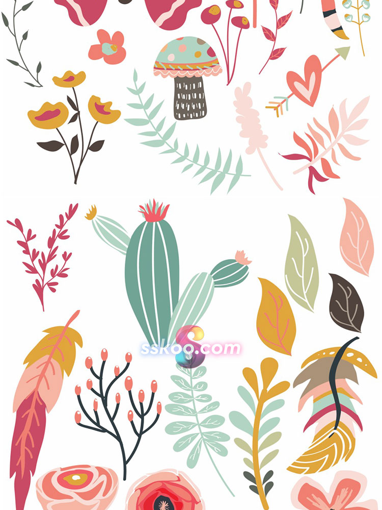花园植物花卉手绘剪贴画插画插图PNG免扣背景透明设计装饰素材插图5