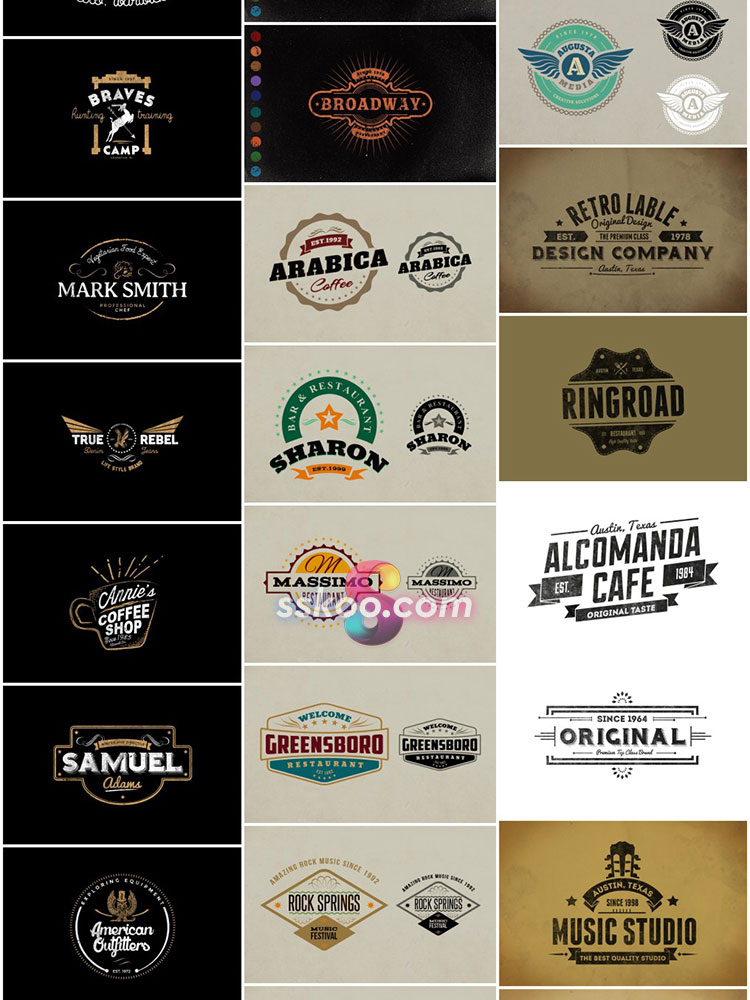 经典LOGO标志徽标徽章品牌商标店标包装作品AI矢量PSD设计素材插图4