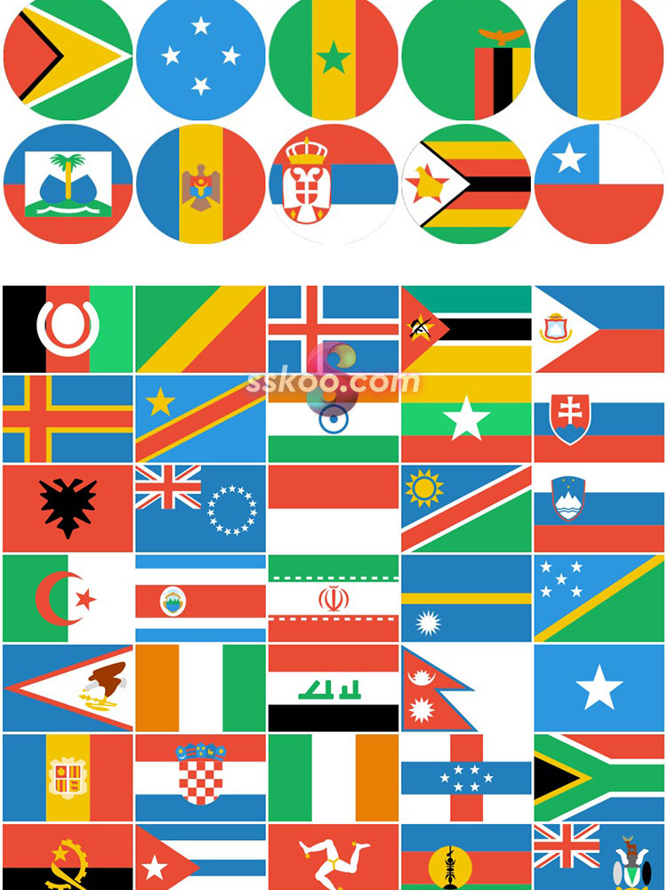 世界各国旗帜国旗APP UI图标ICON插画sketch设计素材插图9