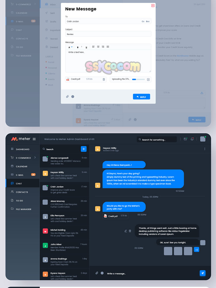 后台管理数据分析展示系统Ui界面工具包sketch设计素材含字体图标插图14